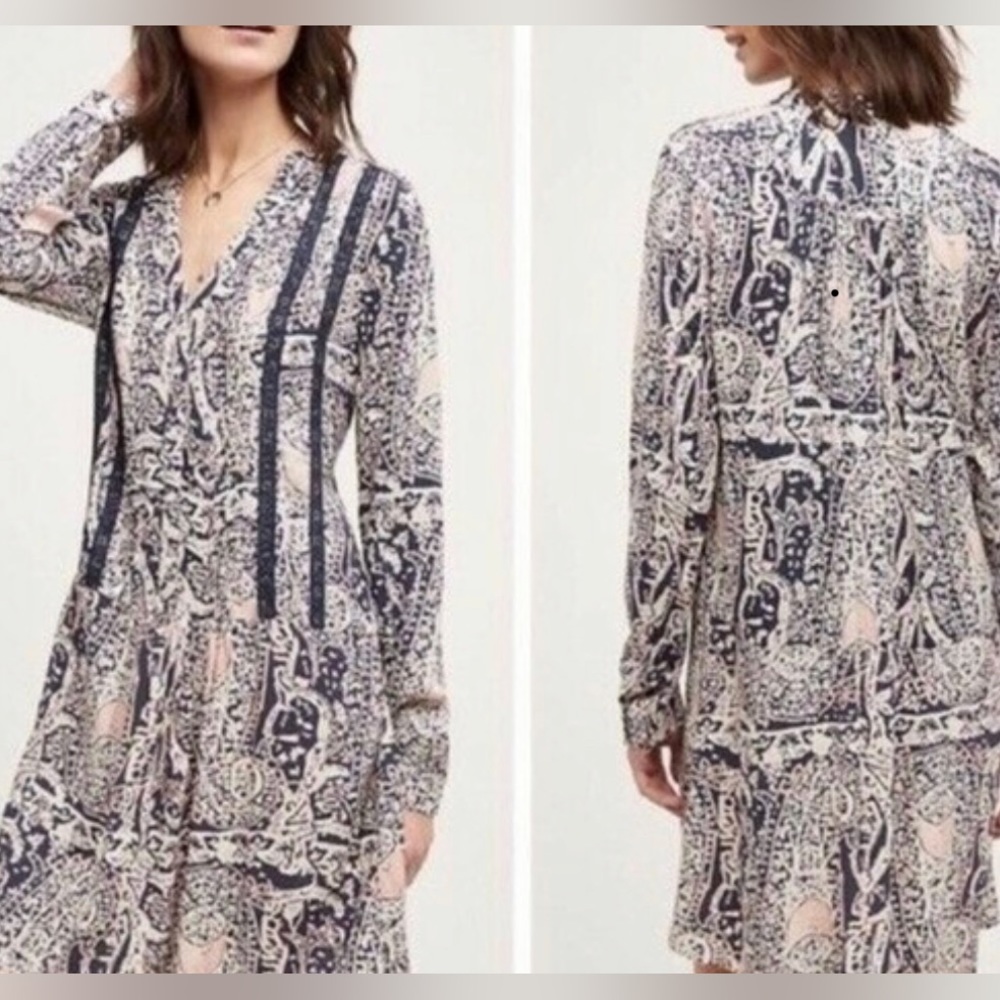 TINY Anthropologie Caviana Pleated Shirt Dress Size Small.